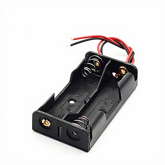 No.5 2-Cell Open-Top AA Battery Holder MJT Model-Parallel 3V Series with Wires