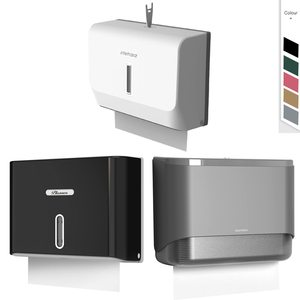 Küchen-<span class=keywords><strong>M</strong></span>-Falz Plastik Interfold Papierhandtuchspender Wandmontage Selbstklebend C-Lock Schwarz für Zuhause Badezimmer E6006 - Product Image 2
