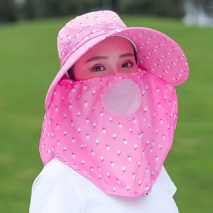หมวกกันแดดซี ป๋อยหยูสำหรับเก็บใบชาในฤดูร้อนพร้อมที่คลุมหน้า ป้องกันรังสียูวี ระบายอากาศได้ดี สำหรับผู้หญิงที่ปั่นจักรยานกลางแจ้ง - Product Image 4