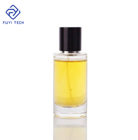 Flacon de parfum en verre cylindrique transparent de luxe haut de gamme 30ml 50ml 100ml 100 pièces avec pompe pulvérisatrice et diffuseur à bâtonnets, boîte en carton