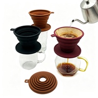 Outils à café, filtre à café en silicone résistant à la chaleur, réutilisable, portable, de haute qualité, filtre à café espresso, filtre à café à versement, design contemporain