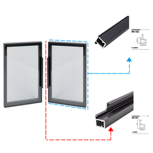 Marco de armario de aluminio, perfiles de puerta de 3 metros de largo para dormitorio, precio de fábrica - Product Image 1