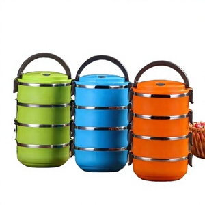 RU High Quality Copper 4-Layer Modern Eco-Friendly Rectangle Heatable Food Carrier Lunch <b>Box</b> with Detachable Design Hotsales - Product Image 1