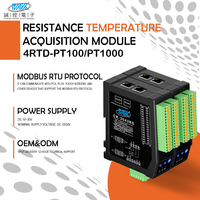 Module d'entrée RTD 4 canaux avec entrée analogique pour l'acquisition de température, convertisseur Modbus TCP PT100 vers RS485