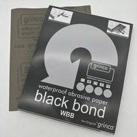Papier abrasif de polissage imperméable noir à revêtement fermé, liant en résine synthétique de carbure de silicium personnalisé de la marque GRINCA, P60-P2000