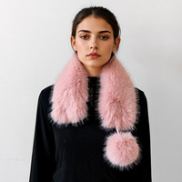 Snood carré en fausse fourrure de renard pour femme, col épais en fourrure avec pompons, fermeture magnétique, chaud pour l'hiver, style coréen haut de gamme, 78 cm, multifonction