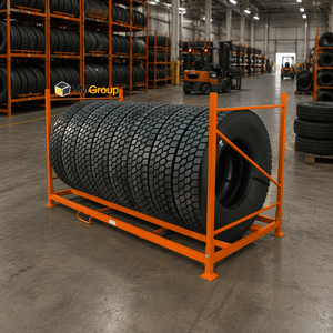 Promotion : Étagère métallique portable empilable pour le stockage et le transport de pneus de voitures et SUV - Product Image 1
