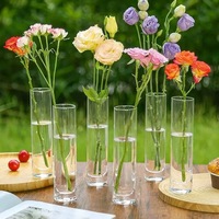 Vases cylindriques en verre pour bougies, décoration de table, vases transparents pour bougies flottantes de mariage MH-TZ0911