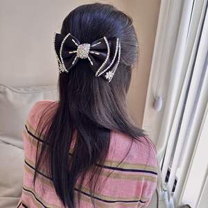 إكسسوارات شعر عصرية للفتيات من ياني شعر فرنسية ثقيلة مصنوعة من حجر الراين مقوسة من الساتان لتزيين الشعر من البلاستيك - Product Image 2