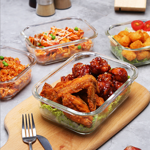 Boîte à lunch en verre moderne de forme carrée pour femmes stockage divisé pour usage de bureau pour congélateur de nourriture sûr pour l'usage de cuisine de camping - Product Image 5