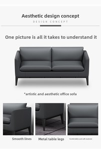 أريكة فاخرة واسعة بمساند ذراعين ووسائد ناعمة لمنطقة استقبال الفنادق والمكاتب، أريكة متعددة الأشخاص قابلة للتركيب، أثاث مكتبي - Product Image 5