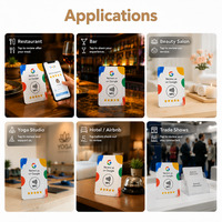 Tarjeta NFC de PVC Acrílico Programable con Impresión Personalizada OEM, Ntag215, Redes Sociales, Reseñas de Google, en Francés, para Hotel, Spa, Estudio de Yoga, Bar