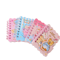 Carnet spirale A7, 80 feuilles, 80 g/m², couverture autocollante magique, bord ondulé, 4 motifs mignons d'animaux, mini format de poche, papeterie étudiante, vente en gros