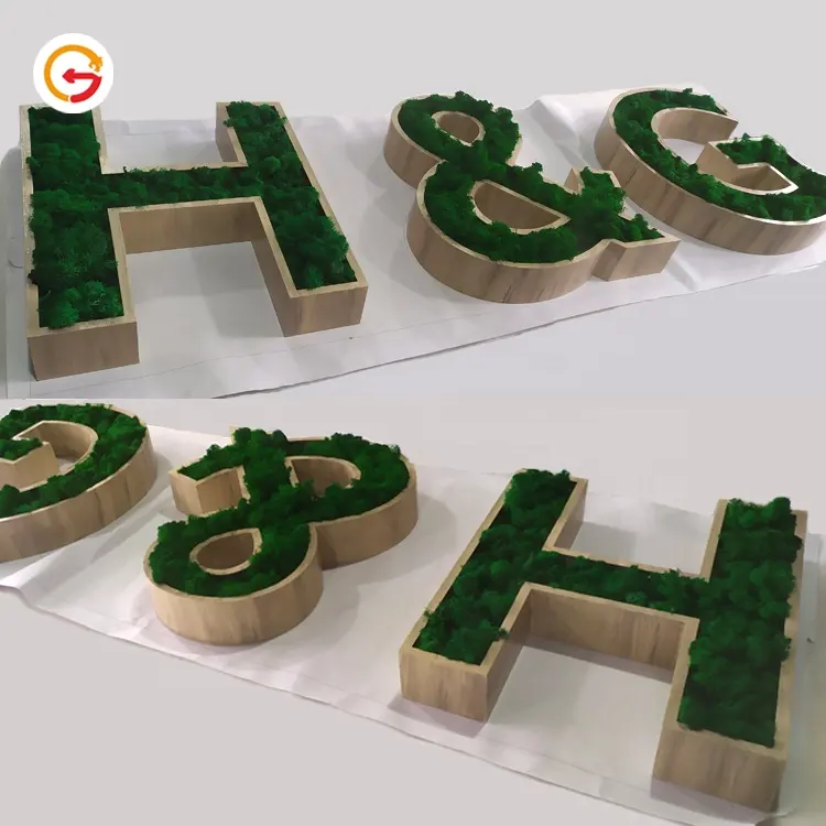 Giaguarsign produttore Custom Moss Sign Letters Company 3D Artificial Grass Moss Logo Wall Signage