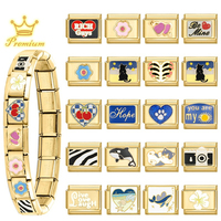 Ensemble de bijoux italien en acier inoxydable plaqué or 18 carats, accessoires DIY pour bracelet, bague, collier et chaîne de cheville