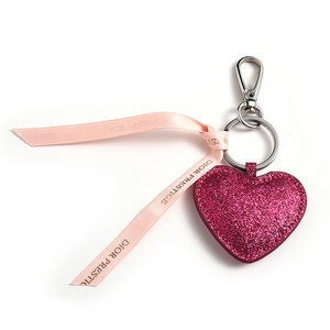 <b>Custom</b> Shape Shiny Delicate Red Heart Shape PU Leather Handbag <b>Keychain</b> - Product Image 1