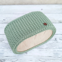 Panier de rangement ovale décoratif Nuohui HT-9 en coton tressé, écologique, durable, moderne, pour chambre d'enfant, avec poignées, pour jouets d'enfants