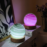 Veilleuse LED à illusion de lune lumineuse Enfants Personnalisés 3D USB Mini Glass Modern Switch Control Plug-In Warm Bedroom Living Room