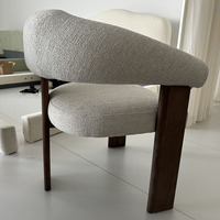 Chaises de salle à manger inclinables en bois massif, fauteuil avec siège rembourré en lin, design moderne pour usage domestique et commercial
