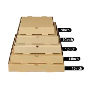 16 18 इंच सफेद क्राफ्ट कस्टम लोगो डिजाइन भोजन पिज्जा पैकेजिंग बॉक्स सस्ते व्यक्तिगत नालीदार भूरे रंग के कागज पिज्जा बक्से गत्ते का डिब्बा