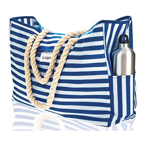 Tote <b>Bag</b>, Eco Friendly Tote Cotton <b>Canvas</b> Beach <b>Bags</b> with Rope Handles <b>Large</b> Washable Tip Proof Open - Product Image 1