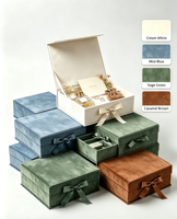 Boîte cadeau rigide simple et écologique, recyclable et réutilisable, avec rangement multi-compartiments intégré pour bijoux et coffret de parfums