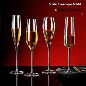 <strong>Wholesale</strong> High-quality Classic <strong>champagne</strong> <strong>Flute</strong> Transparent Crystal Luxury High Footed Wine Glasses - Product Image 3