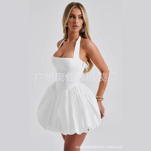 Robe de festival pour femme, vêtements d'été, nouveauté, sexy, bustier, taille cintrée, amincissante, à lacets, avec nœud - Product Image 4