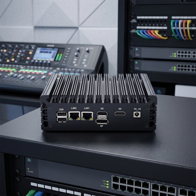 N100 Industrial Intel Fanless Mini PC DDR4 New Dual Gigabit LAN HD and DP Display for Industrial Automation