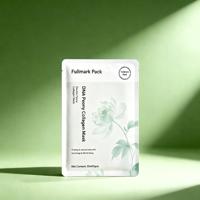 Sachet cosmétique personnalisé à trois soudures pour emballage de masques faciaux, pochette plate en PET/PE avec encoche de déchirement
