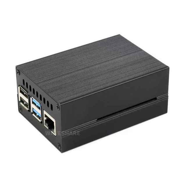 Stripe Aluminum Alloy Cooling Case for Raspberry Pi 4 Built-in Fin-Type Independent Radiator Electronic Modules and Kits
