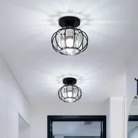 Plafonnier LED Moderne en Forme de Citrouille, Doré et Noir, Petit, à Intensité Variable, pour Couloir