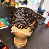 Perruque Pixie Cut en gros, perruque sans colle en cheveux humains naturels, pré-épilée, prête à porter, en cheveux humains bruts birmans pour femmes noires