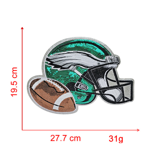 Custom Philadelphia Eagles Glitter Sequin Embroidered Patch Game Day Embroidered Patch for DIY Textile Craft 32 Teams Wholesale