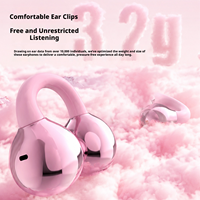 Écouteurs à clip auriculaire Or Rose 2026 avec miroir de maquillage, lumière douce, charge rapide et légèreté plume