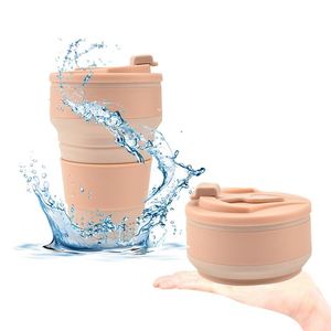 2025 Rubber Foldable Bottle Travel Sustainable Silicone Folding Water Coffee Cup with Holder and Straw - Product Image 1