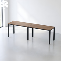Poste de travail modulaire ergonomique pour 2 personnes, bureau en îlot, table de bureau ouverte de 240x60x75cm pour agence créative