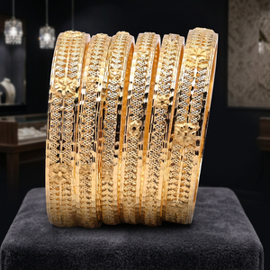 Venta al por mayor de brazaletes chapados en oro de 14K 18K 24K de moda, brazaletes tradicionales, brazaletes de formación, joyería de oro de latón Oro Joyeria. - Product Image 4