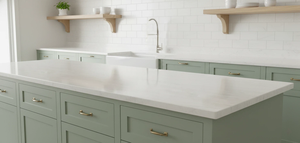 VIETNAM QUARTZ TRAVERTINE WHITE BIG SLAB 20mm Thickness for Hotel Kitchen Bathroom & Vanity <b>Top</b> Use with 3D Model Design - Product Image 6