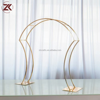 Support de boule de fleurs doré ZKAI Grace Design, design incurvé, centre de table de mariage, accessoires pour événements