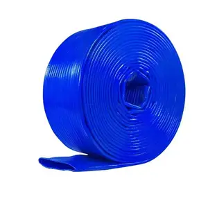 TOP QUALITY PVC BLUE LAY FLAT DISCHARGE WATER HOSE PIPE 1 2 3 4 5 6 8 10 12 14 16 INCH FOR POOL PUMP FARM AGRICULTURE IRRIGATION