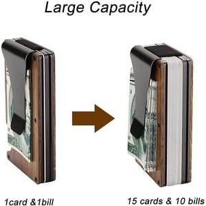 Nuevo Tarjetero y Billetera Minimalista de Madera Real con Bloqueo RFID y Clip para Billetes para Almacenamiento de Tarjetas de Crédito - Product Image 2