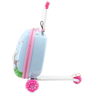 Nouvelle valise à roulettes pour enfants, motif dessin animé, scooter, skateboard, 4 roues, ABS PC, cabine 20 pouces, ensemble de bagages de <span class=keywords><strong>voyage</strong></span> - Product Image 1