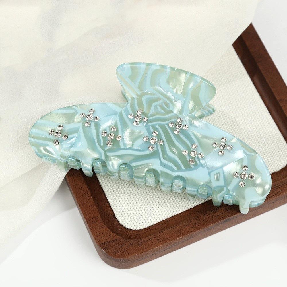 DOWELL New Diamond-Studded Acetate Hair Clips for Kids Shark-Shaped High-Neck Hairstyle Hair Claw