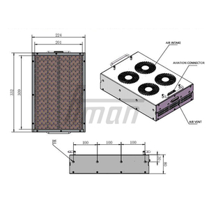 <b>UV</b> LED Area Light 300*200mm Curing Lamp 1200W Air Colling for <b>UV</b> Adhesive <b>UV</b> Ink 365nm-800mw/cm² and 395nm-1600mw/cm² - Product Image 4