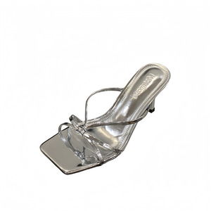 Nouvelles mules d'été 2026 à talon fin et bout carré, style haute couture française, sandales à talon haut à une bride pour l'extérieur, style mondaine - Product Image 1