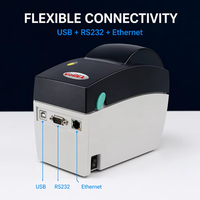 Printer Barcode Thermal Langsung Godex DT2 2 Inch Desktop Healthcare 203dpi dengan Antarmuka USB/RS232/Ethernet