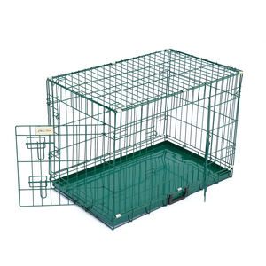 Zeytin yeşil çift kapı büyük katlanabilir <span class=keywords><strong>Metal</strong></span> köpek sandık kapalı Pet kafesleri evler açık köpek kulübesi kafes - Product Image 6