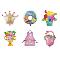 Decoraciones de la serie Crown del Día de la madre Globos de papel de aluminio Delantal Trofeo Guirnalda Globos de fiesta para celebraciones