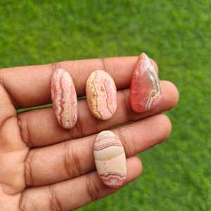 Lot de cabochons en rhodochrosite naturelle, 82 carats, 4 pièces, cristal rouge, pierre précieuse, exportateur OEM, fabricant Inde - Product Image 3